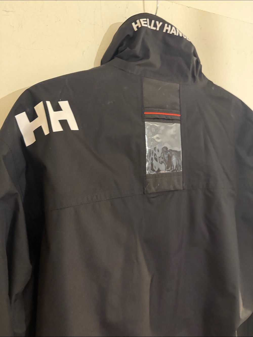 Helly Hansen Black Rain Jacket with Red Zipper Pulls - Picture 6 of 8